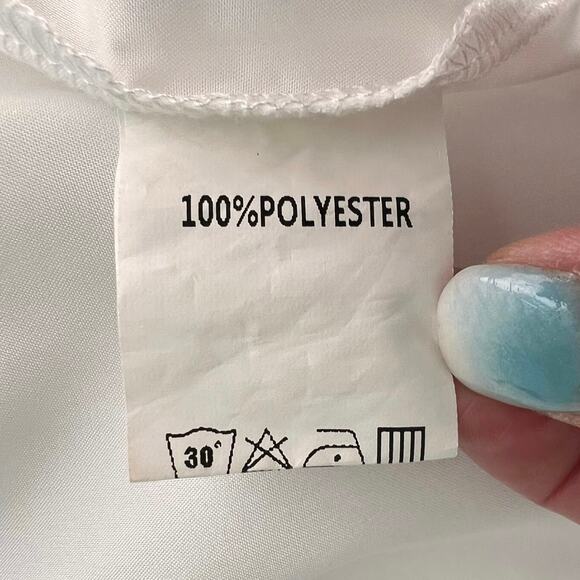 Fit & Flare Milkmaid Dress XL Green White Lantern Sleeves Ruffle Stretch Waist - Picture 13 of 16